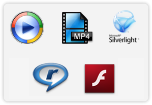 Icons for different types of media supported