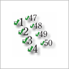 checkboxes number stamps
