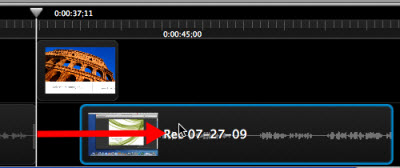 Drag clip to the right
