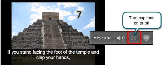 Closed caption example