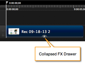 Collapsed FX drawer