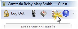 Click button to view presenations savesd on the portable recorder.
