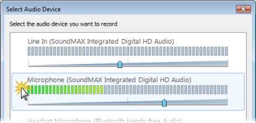 Select an audio device.