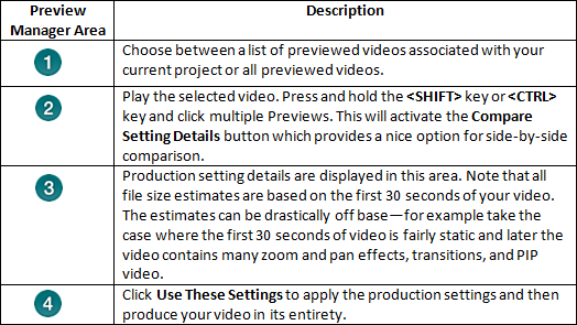 The Preview Manager Options