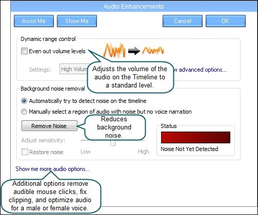 Audio Enhancements pane