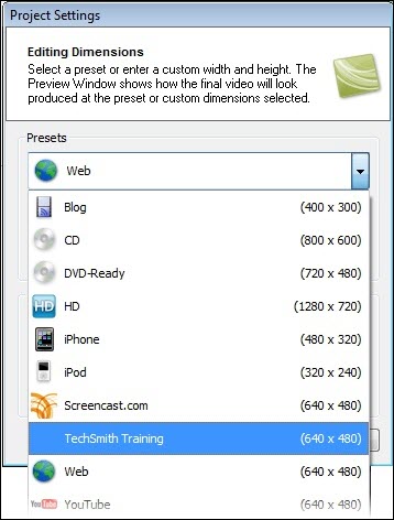 New preset in the Preset dropdown