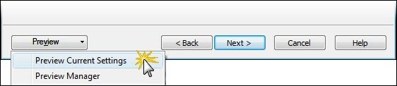 Preview Current Settings option