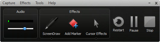 Recording toolbar