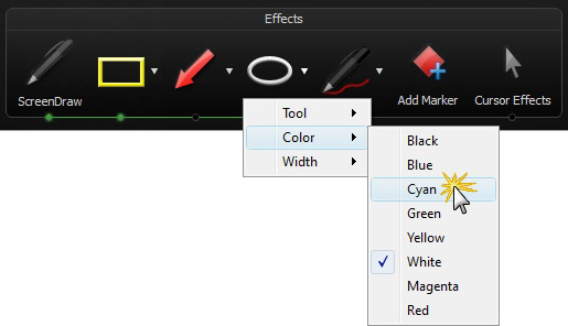 Select a ScreenDraw tool