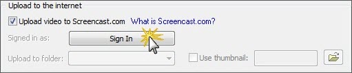 Screencast.com sign in button