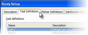 Task definitions tab