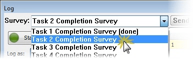 Select survey from Survey dropdown menu