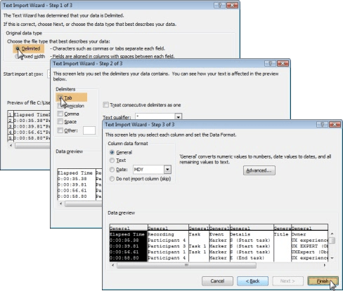 Microsoft Excel Text Import Wizard