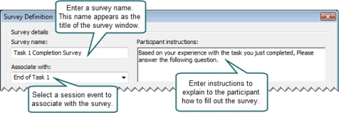 Enter Survey Details