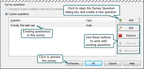 Add survey questions
