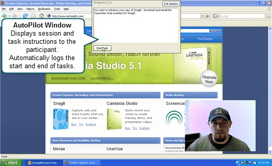 Screenshot of AutoPilot test.