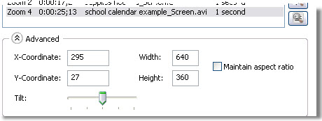 Advanced zoom menu