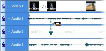Move Audio clip from Audio 1  to Audio 2