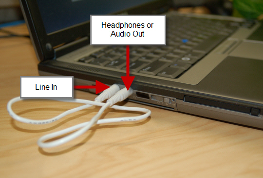 Audio cable loop in computer ports