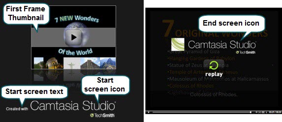 Start and End screen examples