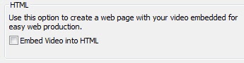 Uncheck Embed html