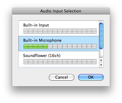 select audio
