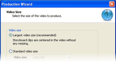 Select video size