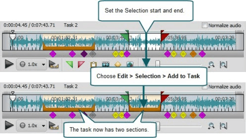 Add selection to task - example one