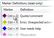 Select a Type from the Marker Definitions window
