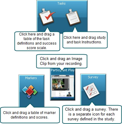 Study components available in the Morae Add-In for Microsoft Word