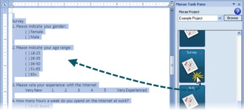 Pull surveys into a Word document.