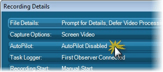 Click AutoPilot to change the options.