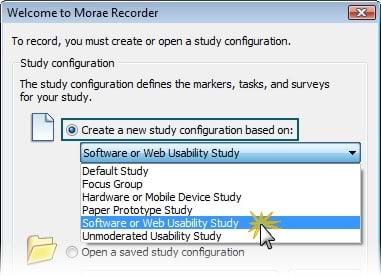 Select template study configuration.