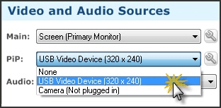 Select Picture in Picture video source.