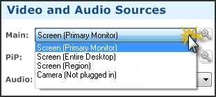 Select main video source.