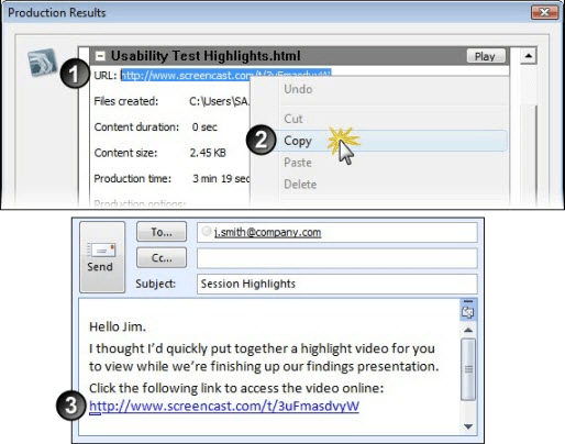 Copy the url of the video location on Screencast.com.