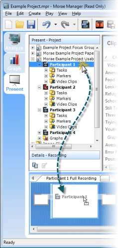 Drag a recording to the Storyboard.
