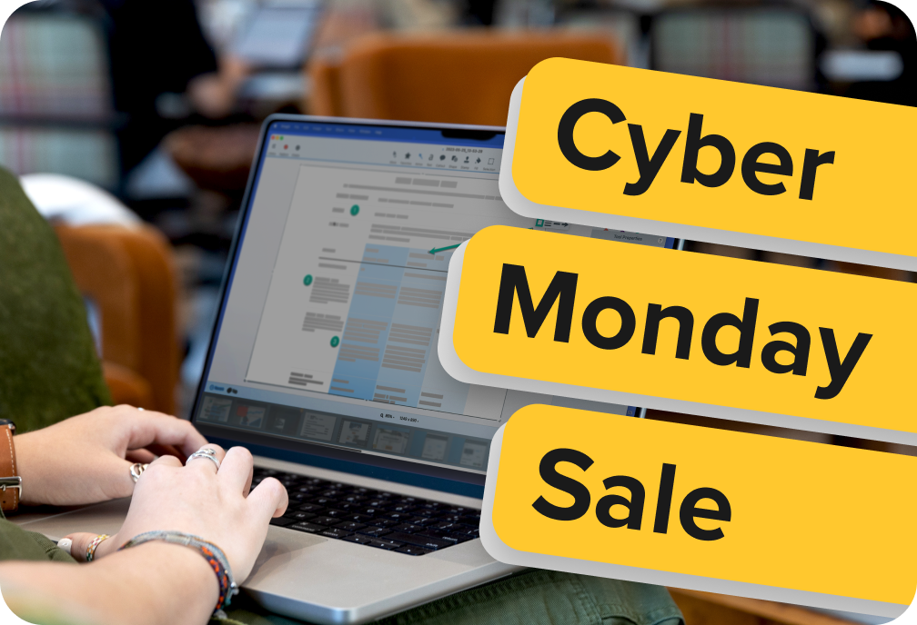 Cyber Monday Promo image of person on computer