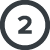 Number 2 in a circle icon.