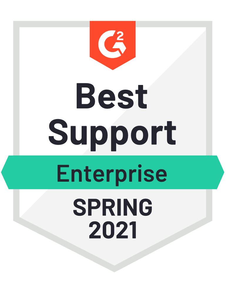 Award icon- Best support enterprise Spring 2021