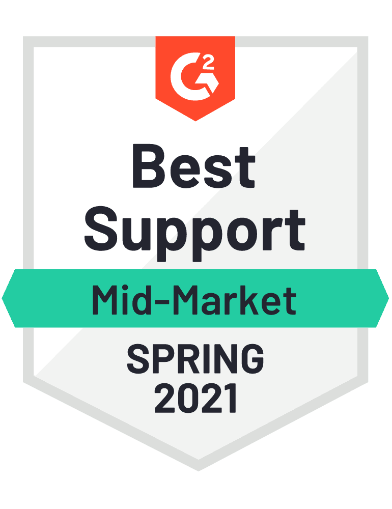Award icon- Best support mid-market Spring 2021