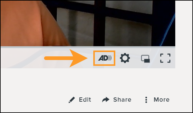 Audio description button on video player