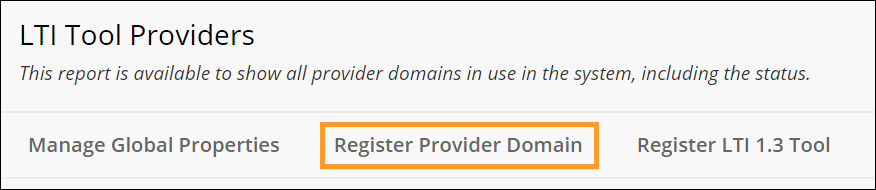 Register provider domain tab