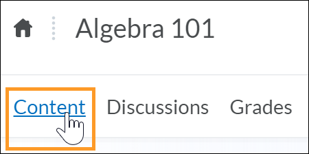 Content link under course title