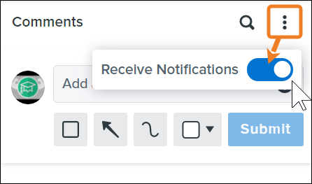 Receive notifications toggle