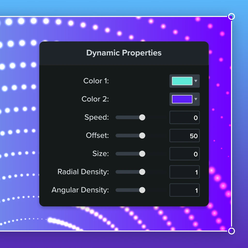 Image of easily-adjusted dynamic background in Camtasia.