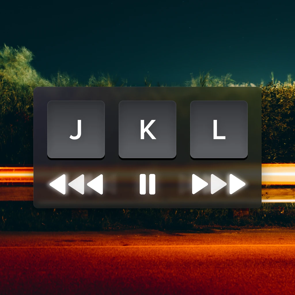 Image of JKL keys that increase playback speed for an easier editing solution.