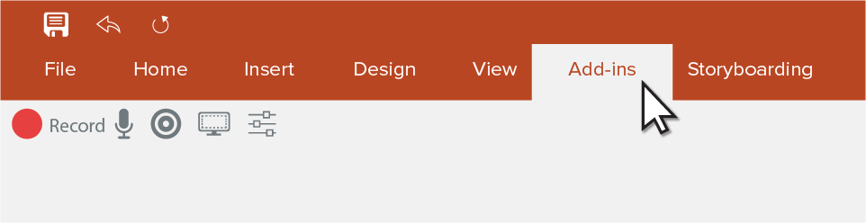 PowerPoint add-in toolbar