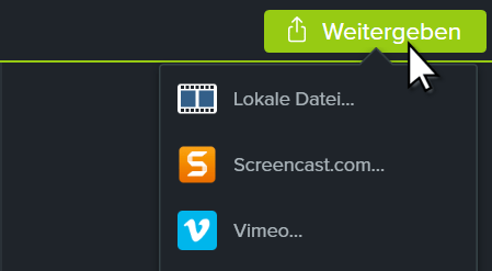 Camtasia share button