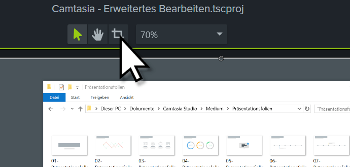 Camtasia user interface